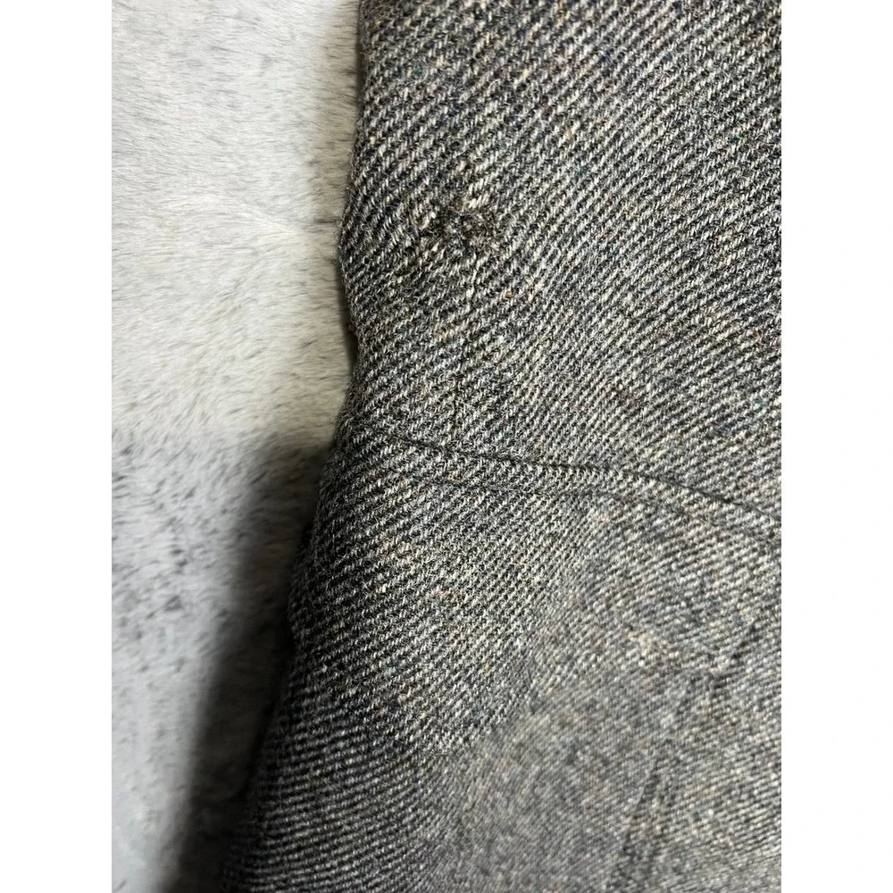 Vtg Pendleton 40 Grey Tweed Wool Blazer Black Yoke Sport Coat Made in USA Mens